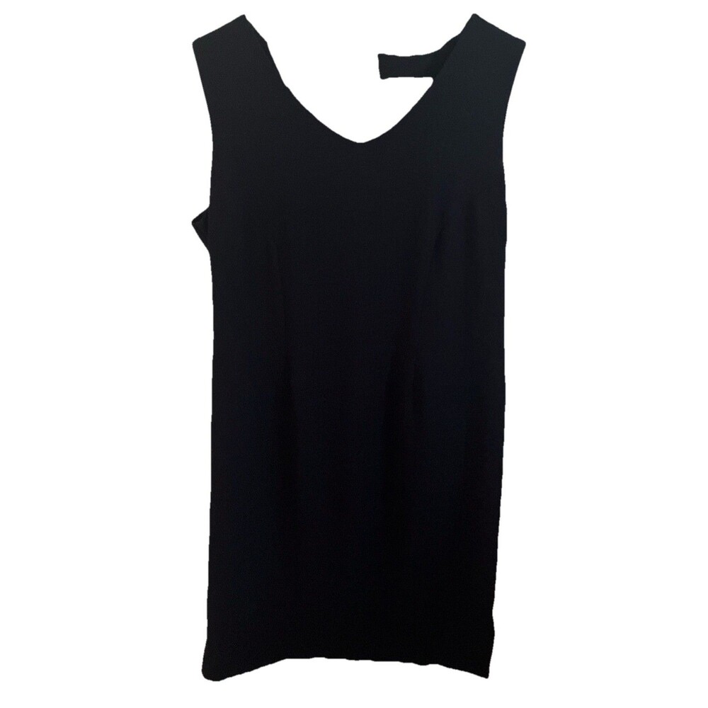 Alfred Dunner Dress 12 M Black Minimalist Sleeveless A Line Midi Zip Back